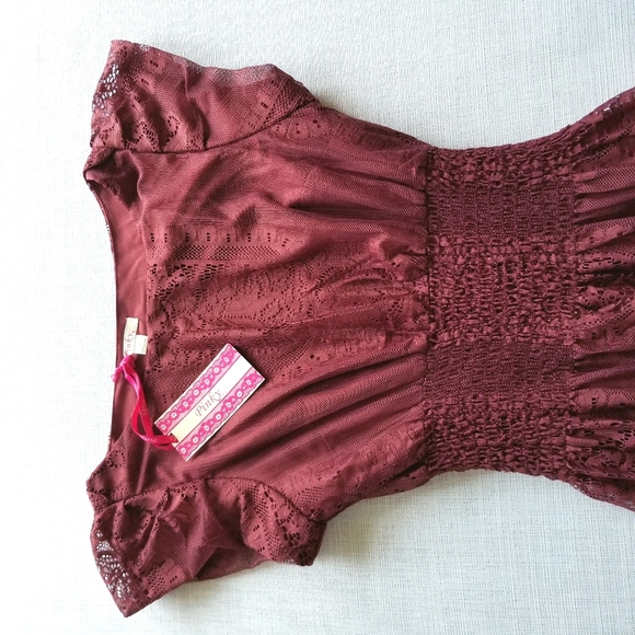 Pinky Ruched Waist Lace Overlay Dress - Picture 11 of 14